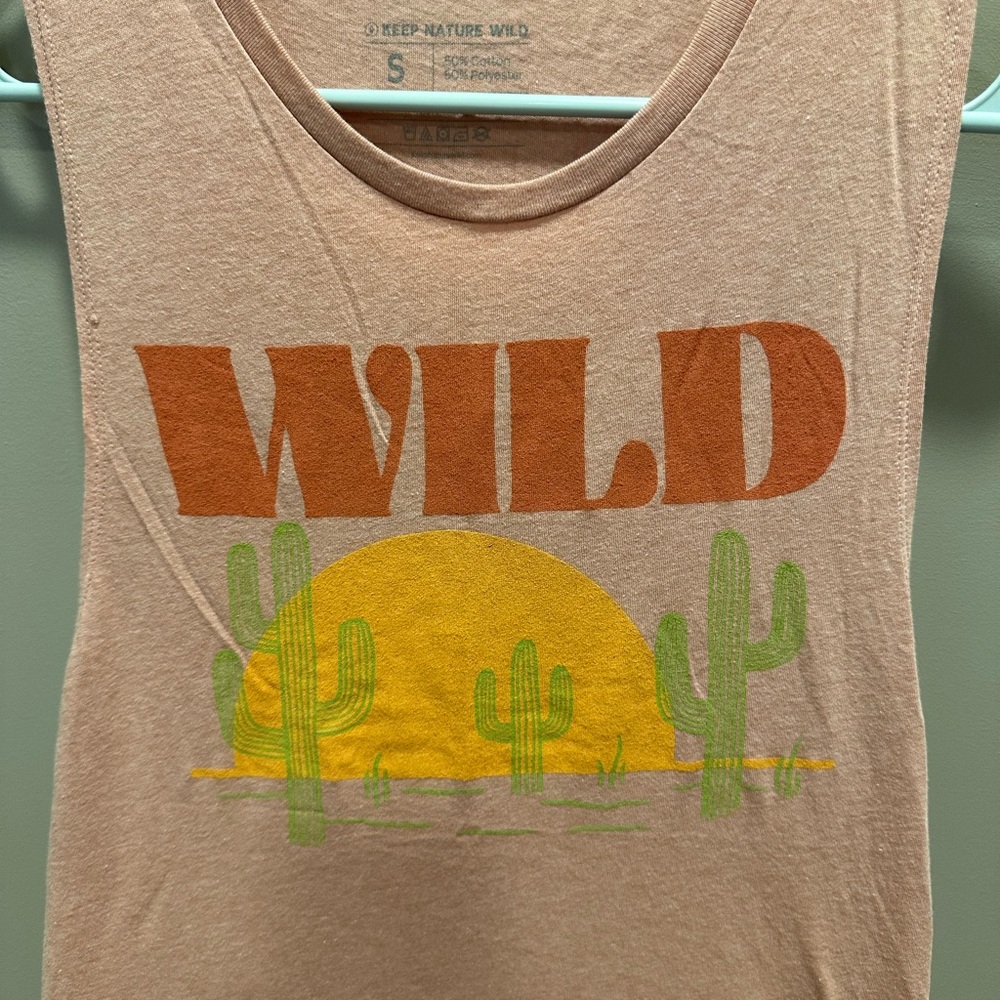 Keep Nature Wild ‘Wild’ Pink Graphic Tank Top